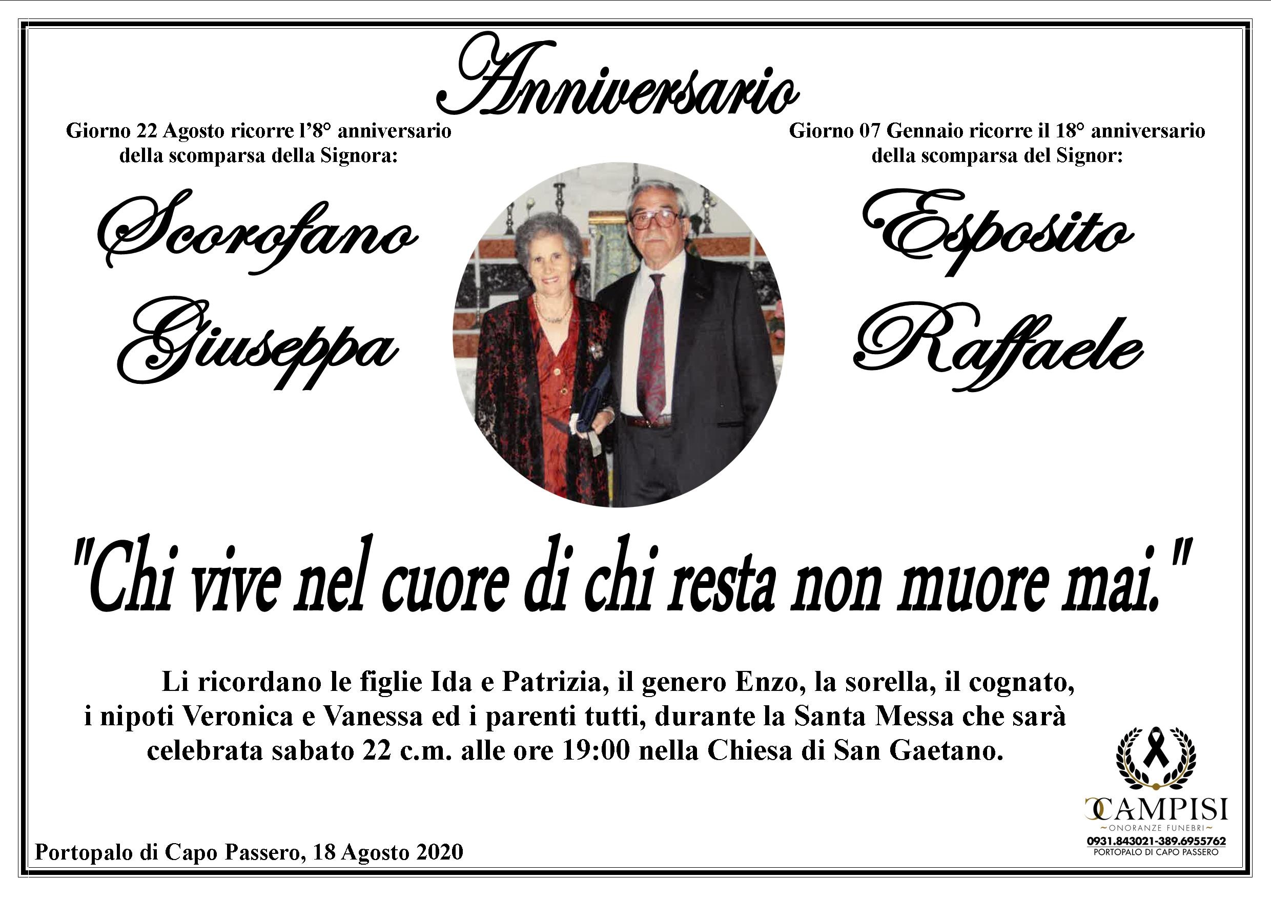 Coniugi Esposito Raffaele - Scrofano Giuseppa