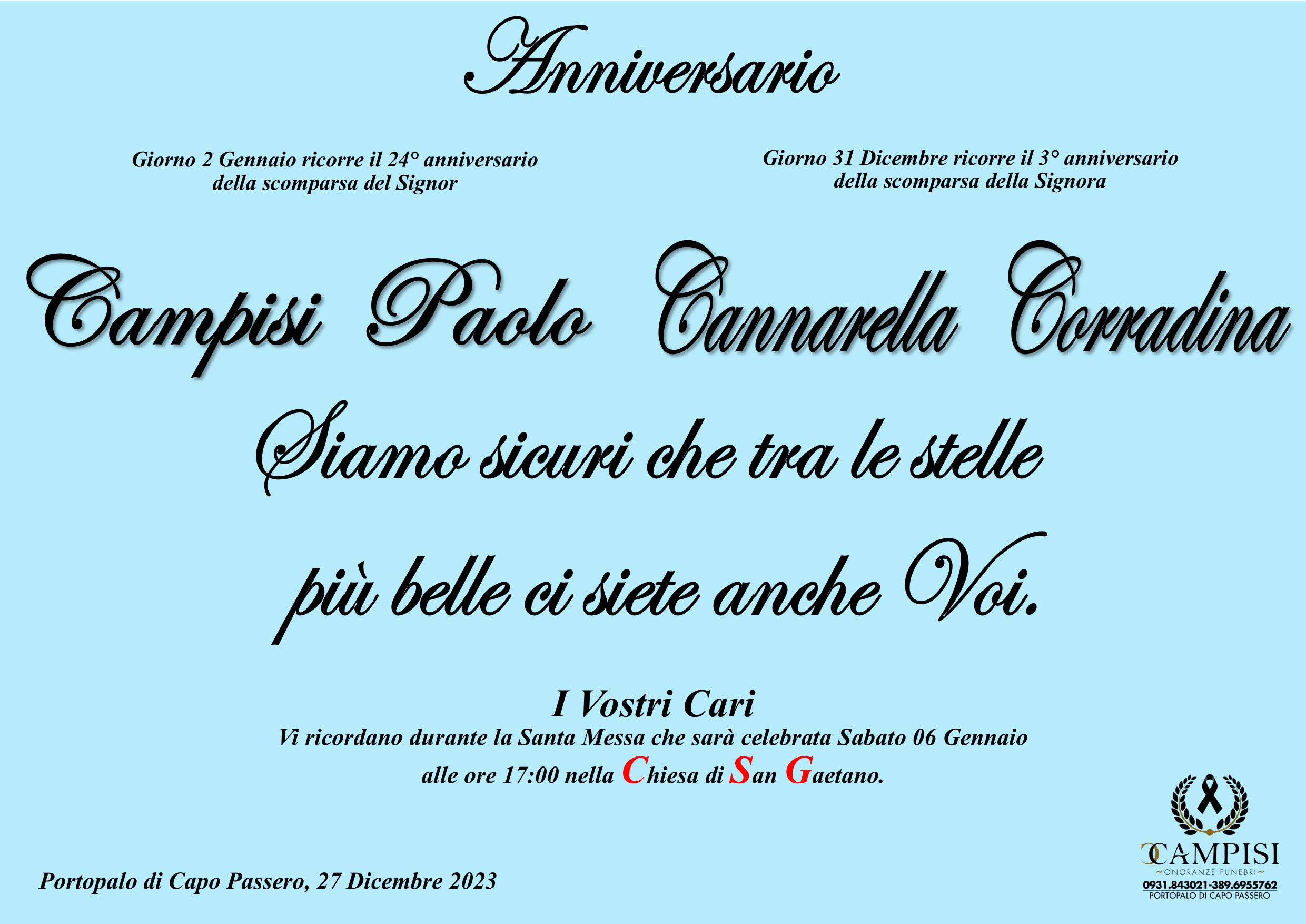 Coniugi Campisi Paolo e Cannarela Corradina